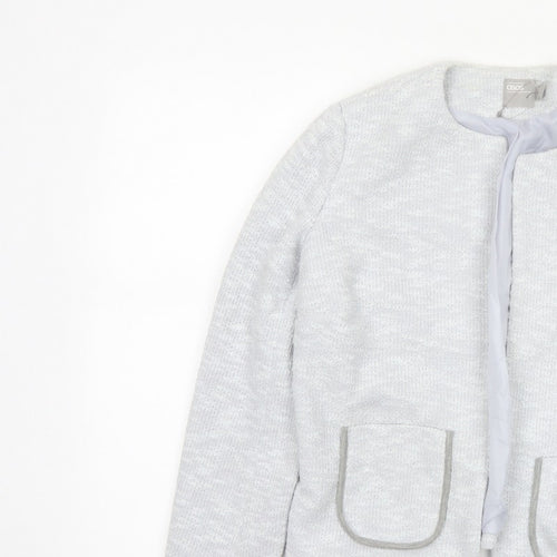 ASOS Women Grey UK 10 Knit Lined Open Jacket Cotton Blend