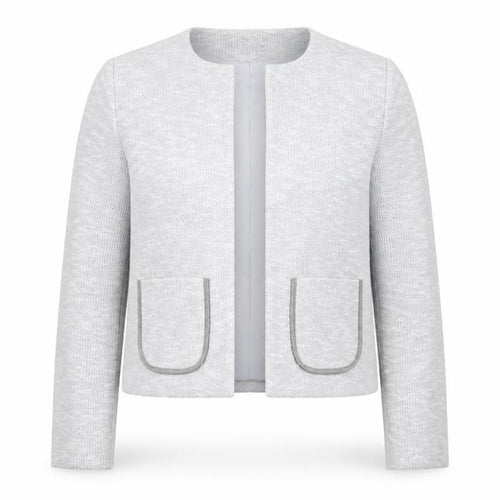 ASOS Women Grey UK 10 Knit Lined Open Jacket Cotton Blend