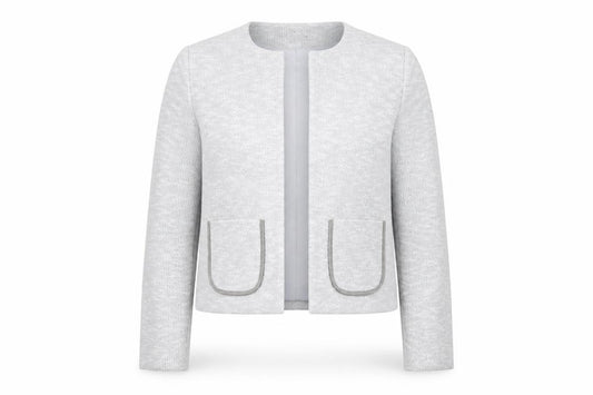 ASOS Women Grey UK 10 Knit Lined Open Jacket Cotton Blend