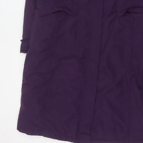 Lands' End Women’s Purple L Squall Long Waterproof Hooded Parka Coat