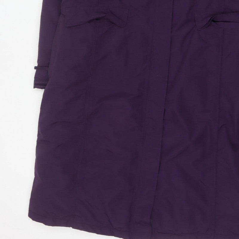 Lands' End Women’s Purple L Squall Long Waterproof Hooded Parka Coat