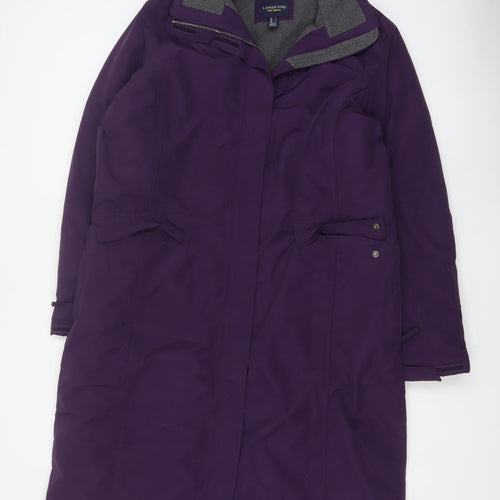 Lands' End Women’s Purple L Squall Long Waterproof Hooded Parka Coat