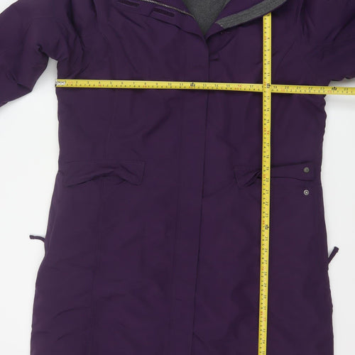 Lands' End Women’s Purple L Squall Long Waterproof Hooded Parka Coat