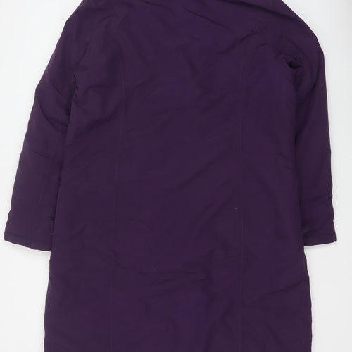 Lands' End Women’s Purple L Squall Long Waterproof Hooded Parka Coat