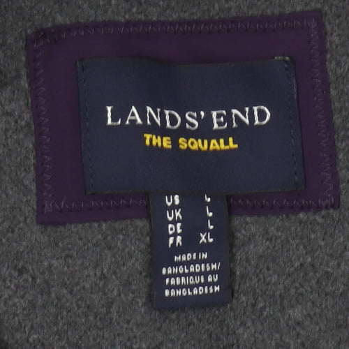 Lands' End Women’s Purple L Squall Long Waterproof Hooded Parka Coat