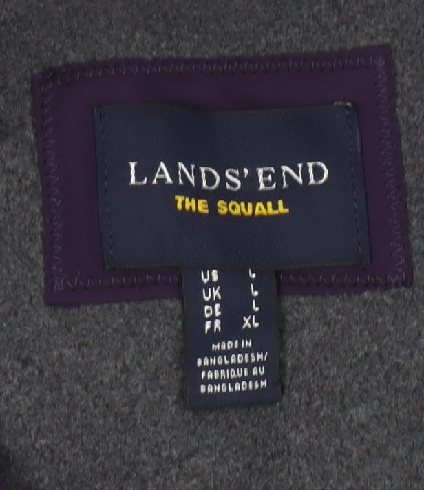 Lands' End Women’s Purple L Squall Long Waterproof Hooded Parka Coat