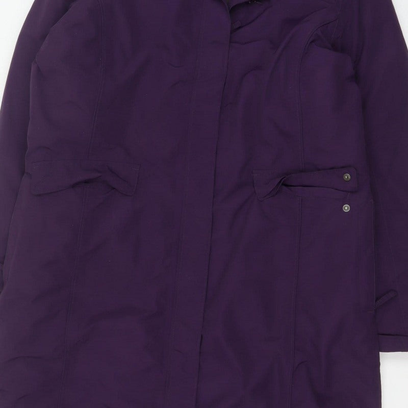 Lands' End Women’s Purple L Squall Long Waterproof Hooded Parka Coat