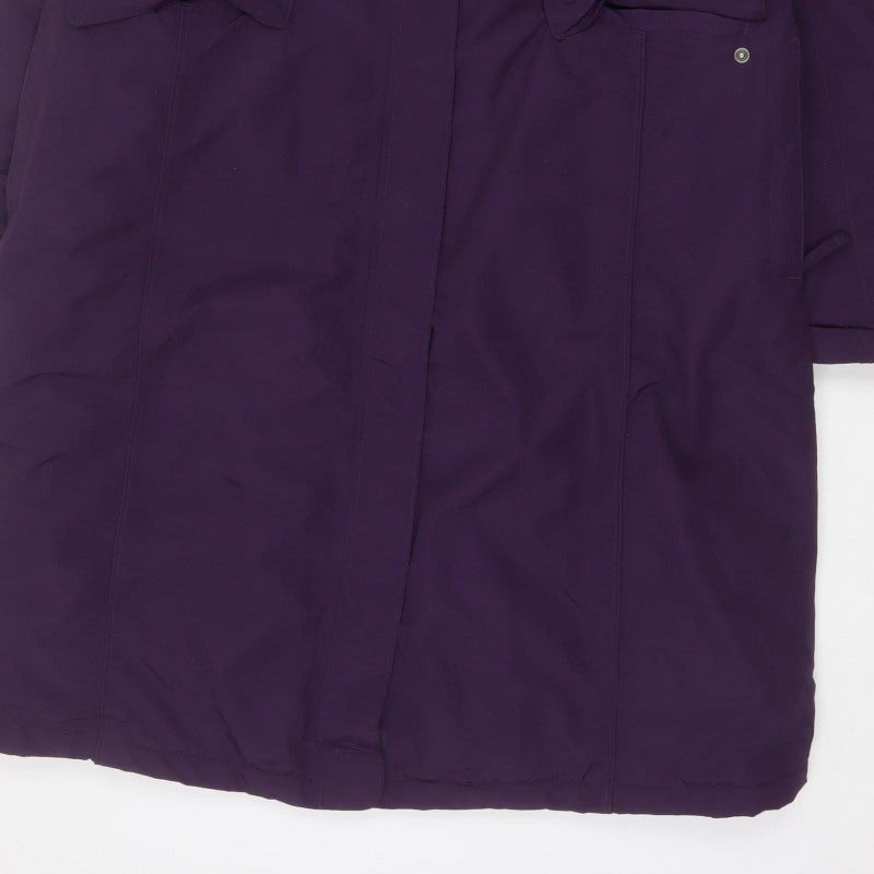 Lands' End Women’s Purple L Squall Long Waterproof Hooded Parka Coat