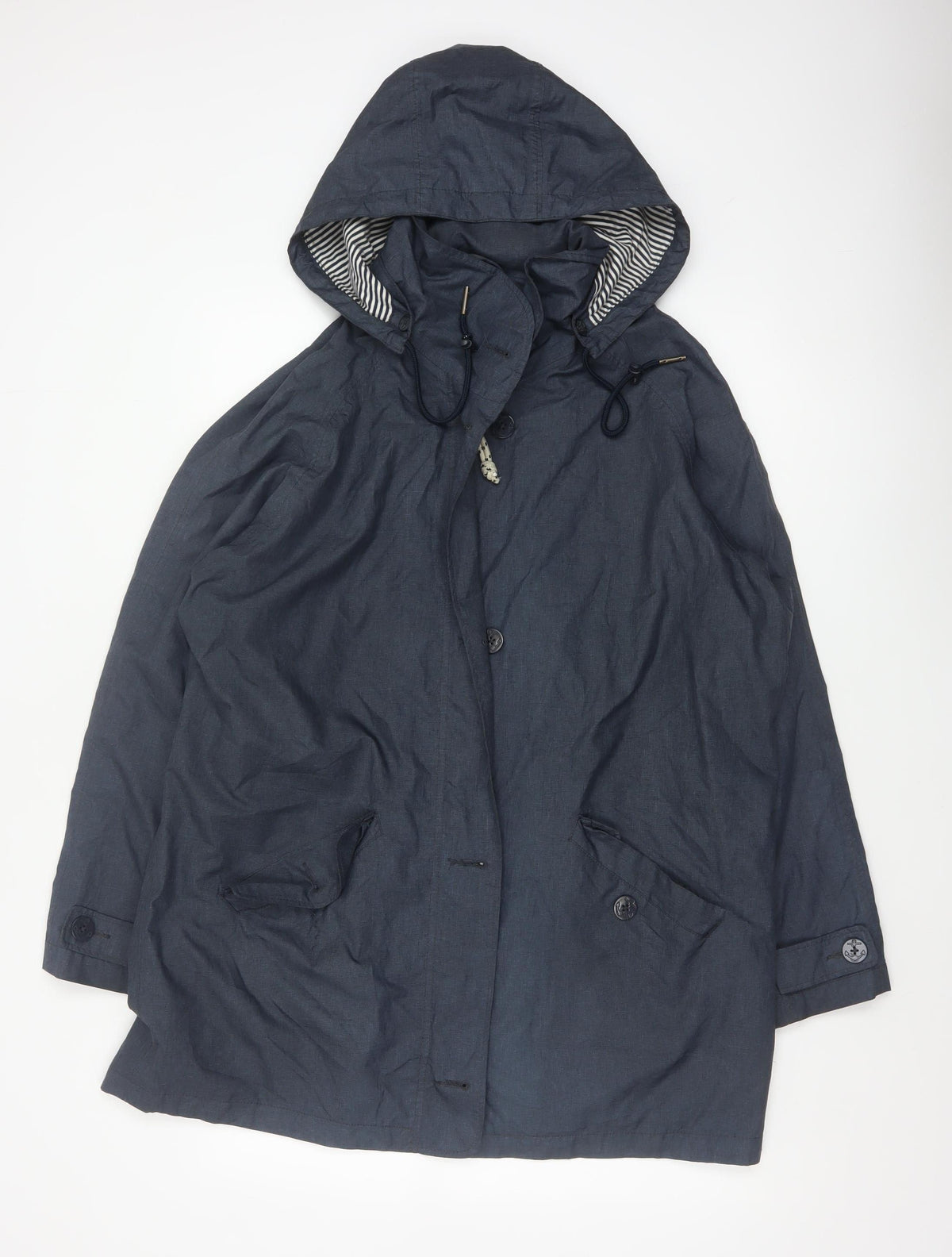 Seasalt Women’s Blue Size 16 Hooded Waterproof Rain Coat Nautical