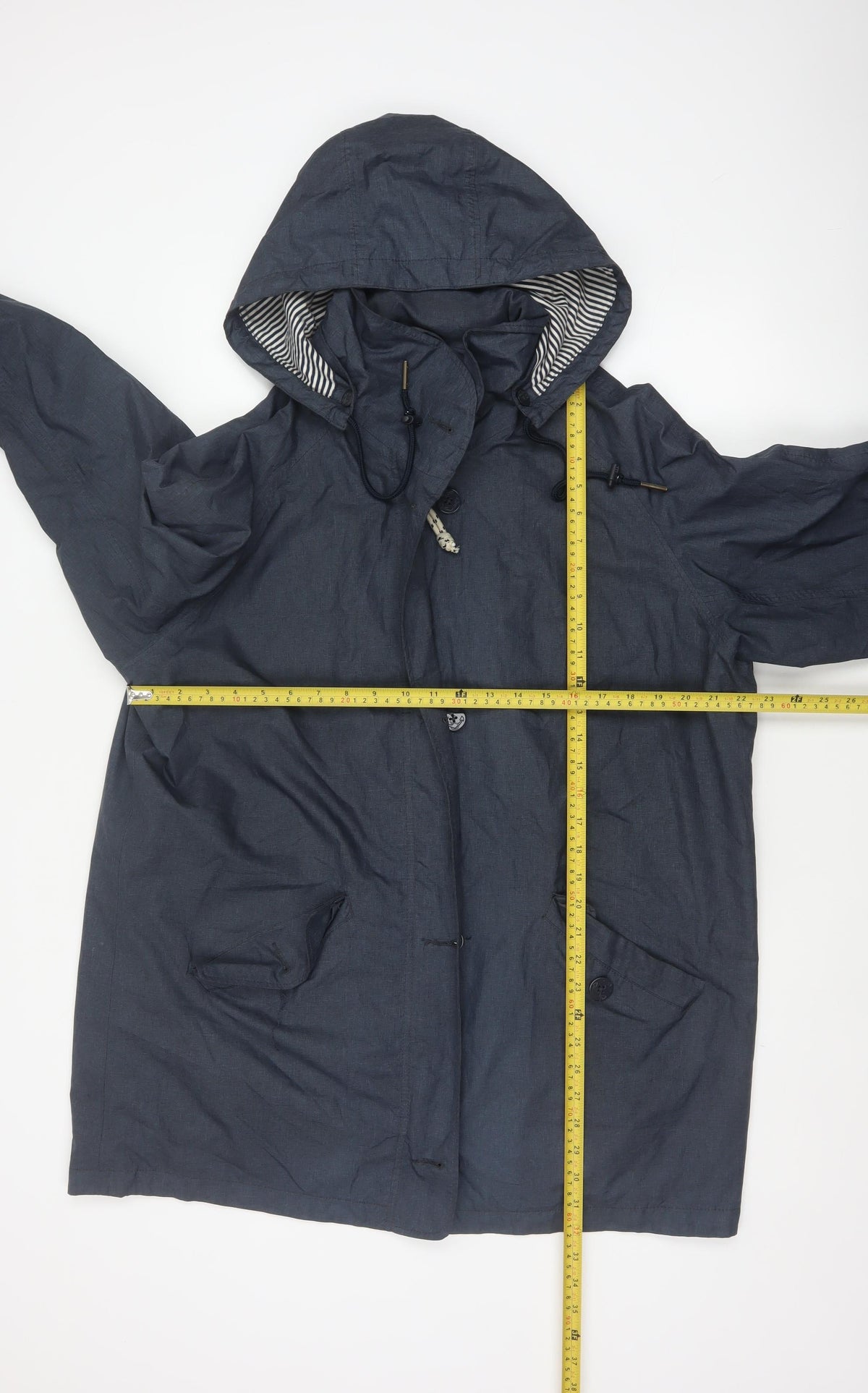 Seasalt Women’s Blue Size 16 Hooded Waterproof Rain Coat Nautical