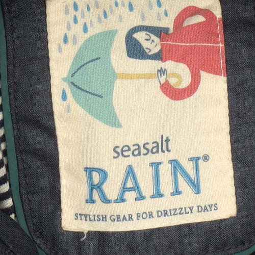 Seasalt Women’s Blue Size 16 Hooded Waterproof Rain Coat Nautical