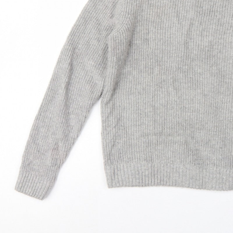 M&S Men Grey Large Wool Rich Chunky Knit Crew Neck Pullover Jumper