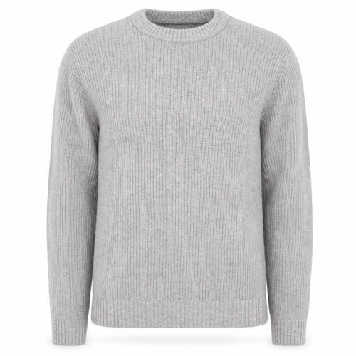 M&S Men Grey Large Wool Rich Chunky Knit Crew Neck Pullover Jumper