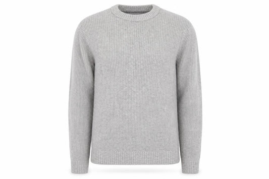 M&S Men Grey Large Wool Rich Chunky Knit Crew Neck Pullover Jumper