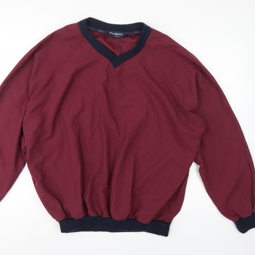 Mileta Men’s Red XL V-Neck Pullover Sweatshirt Made in England