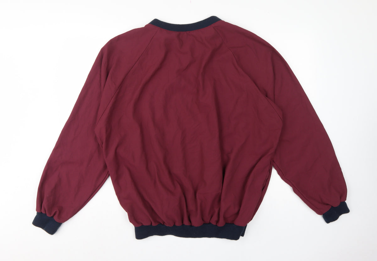 Mileta Men’s Red XL V-Neck Pullover Sweatshirt Made in England