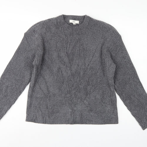 Marks & Spencer Women’s Grey M Rib Knit Crew Neck Jumper Long Sleeve