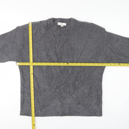 Marks & Spencer Women’s Grey M Rib Knit Crew Neck Jumper Long Sleeve
