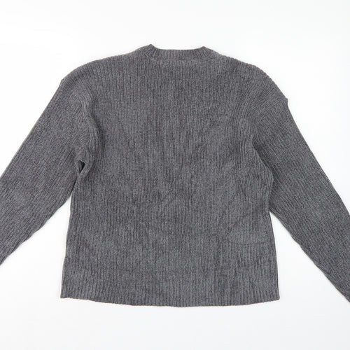 Marks & Spencer Women’s Grey M Rib Knit Crew Neck Jumper Long Sleeve