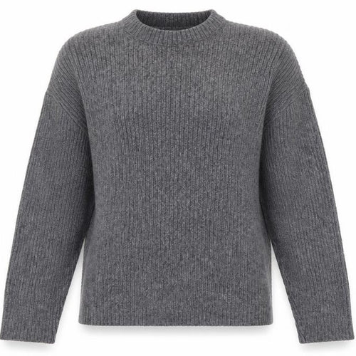 Marks & Spencer Women’s Grey M Rib Knit Crew Neck Jumper Long Sleeve