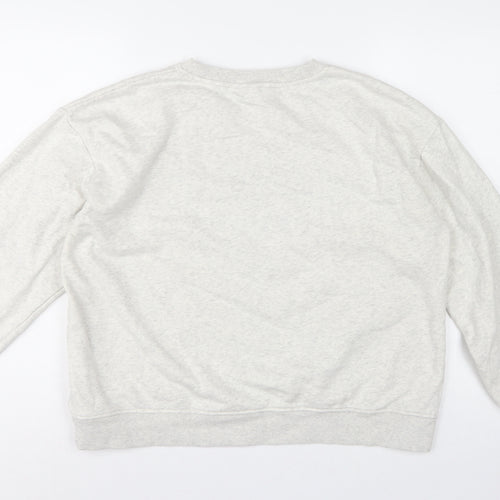 H&M Women Grey L Venice Graphic Print Crew Neck Sweatshirt