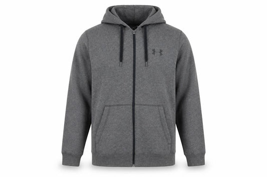 Under Armour Men’s Grey L ColdGear Full Zip Hoodie Logo Fleece
