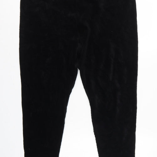 Marks and Spencer Women Black UK 22 Regular Velour Stretch Leggings