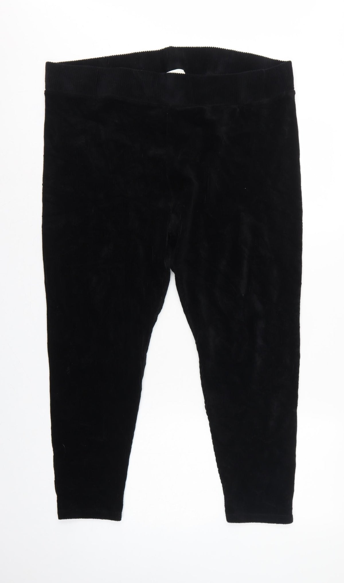 Marks and Spencer Women Black UK 22 Regular Velour Stretch Leggings