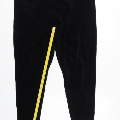 Marks and Spencer Women Black UK 22 Regular Velour Stretch Leggings