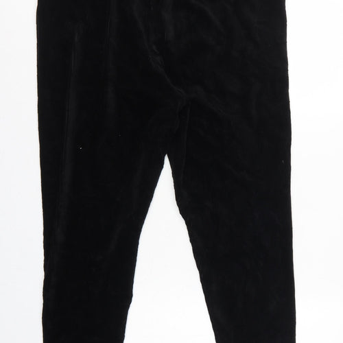 Marks and Spencer Women Black UK 22 Regular Velour Stretch Leggings