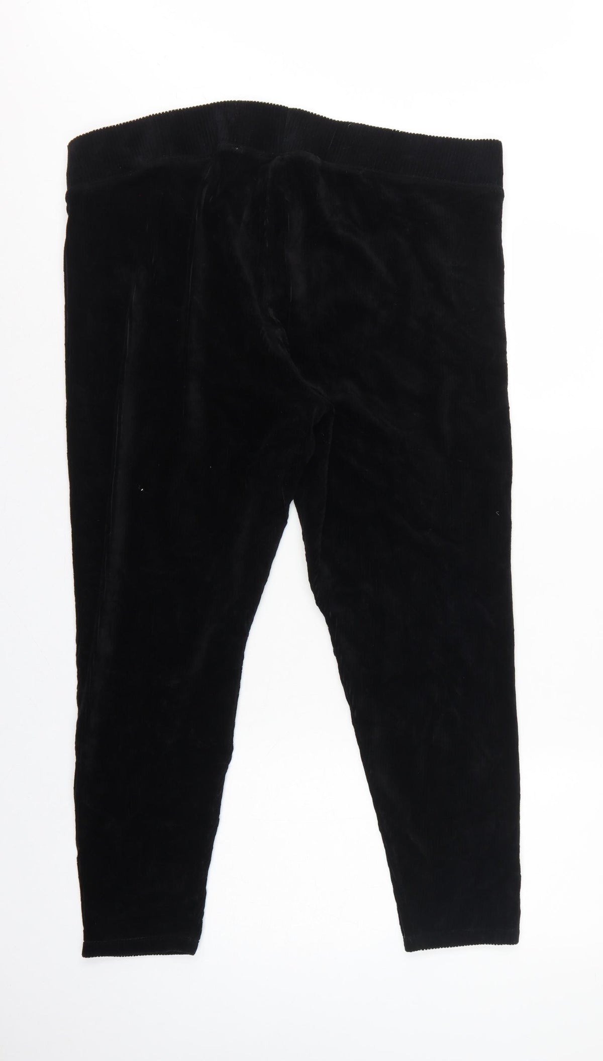 Marks and Spencer Women Black UK 22 Regular Velour Stretch Leggings
