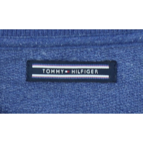 Tommy Hilfiger Men’s Blue S Button Cardigan Sweatshirt Striped Trim