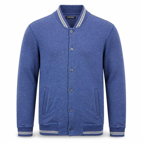 Tommy Hilfiger Men’s Blue S Button Cardigan Sweatshirt Striped Trim