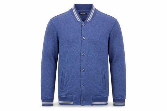 Tommy Hilfiger Men’s Blue S Button Cardigan Sweatshirt Striped Trim