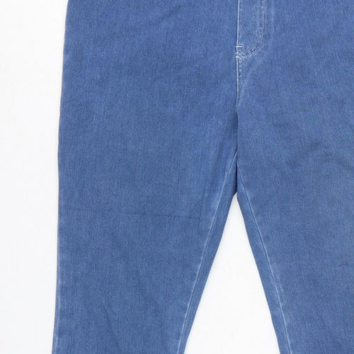 Tu Women Blue Petite UK 16 Tapered Stretch High Rise Jeans