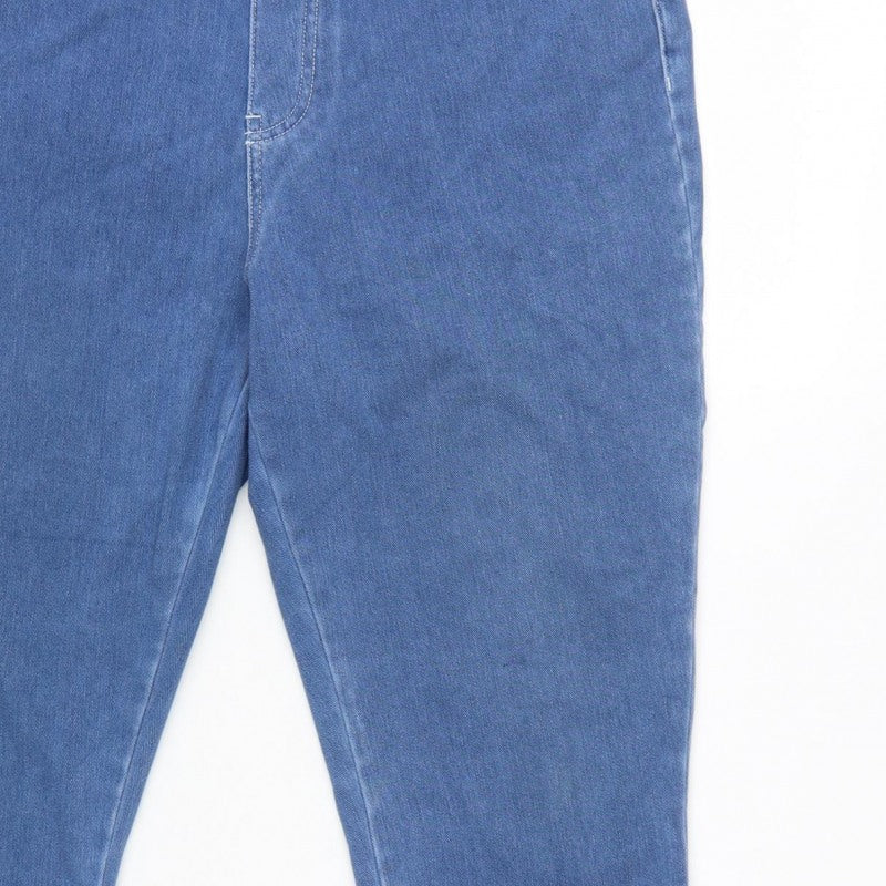 Tu Women Blue Petite UK 16 Tapered Stretch High Rise Jeans