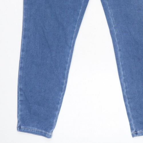 Tu Women Blue Petite UK 16 Tapered Stretch High Rise Jeans