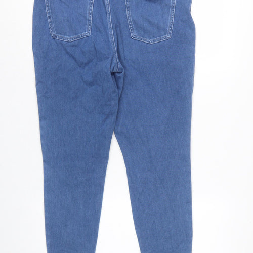 Tu Women Blue Petite UK 16 Tapered Stretch High Rise Jeans