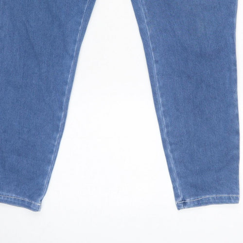 Tu Women Blue Petite UK 16 Tapered Stretch High Rise Jeans