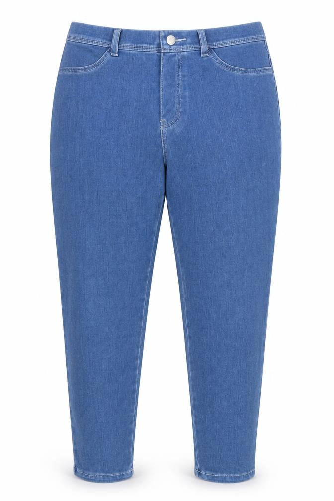 Tu Women Blue Petite UK 16 Tapered Stretch High Rise Jeans