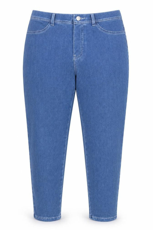 Tu Women Blue Petite UK 16 Tapered Stretch High Rise Jeans