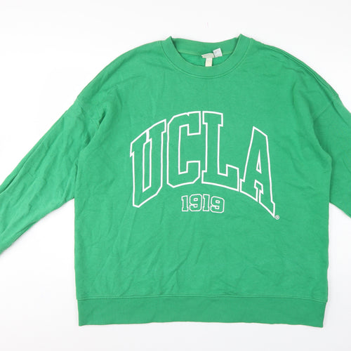 H&M Women Green M UCLA 1919 Logo Crew Neck Pullover Sweatshirt