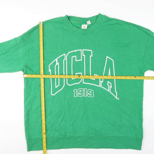 H&M Women Green M UCLA 1919 Logo Crew Neck Pullover Sweatshirt