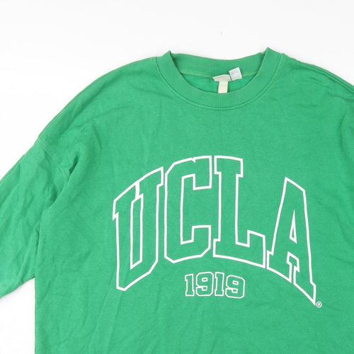 H&M Women Green M UCLA 1919 Logo Crew Neck Pullover Sweatshirt