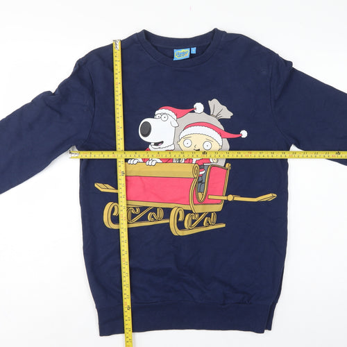 Family Guy Teens Blue S Christmas Brian Stewie Graphic Pullover Sweatshirt