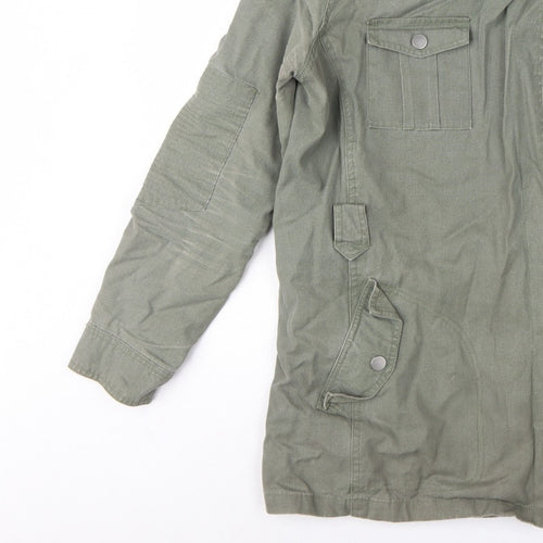 Next Women Green UK 14 Military Jacket Cotton Lined Padded