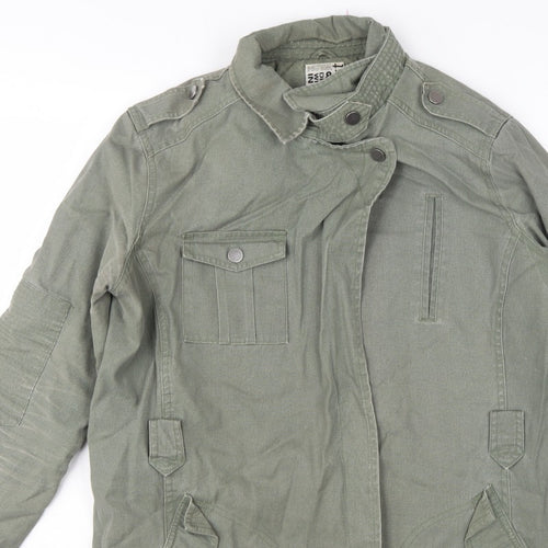 Next Women Green UK 14 Military Jacket Cotton Lined Padded