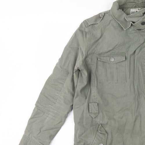 Next Women Green UK 14 Military Jacket Cotton Lined Padded