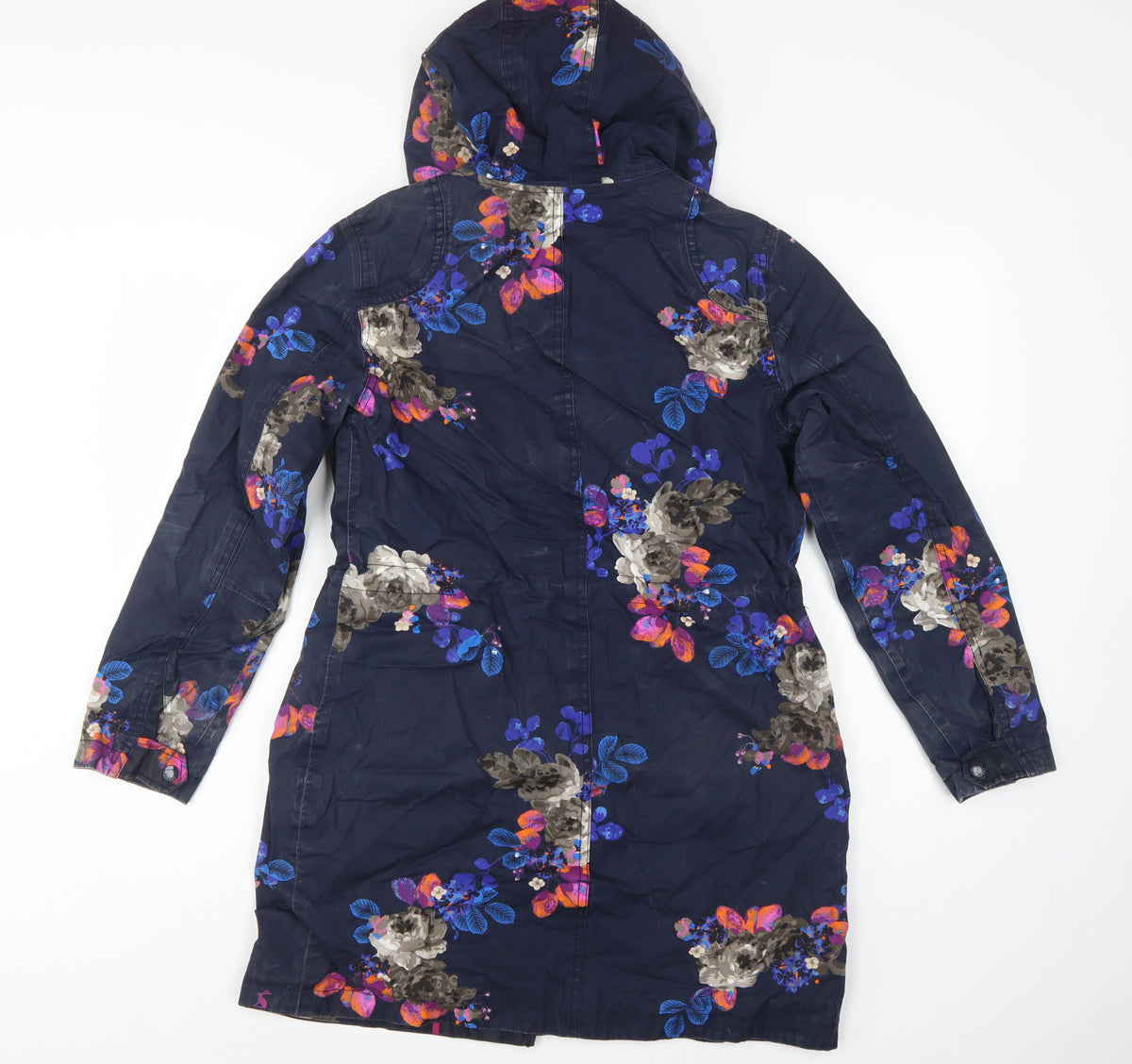 Joules Women’s Blue Floral UK 10 Right As Rain Waterproof Hooded Coat