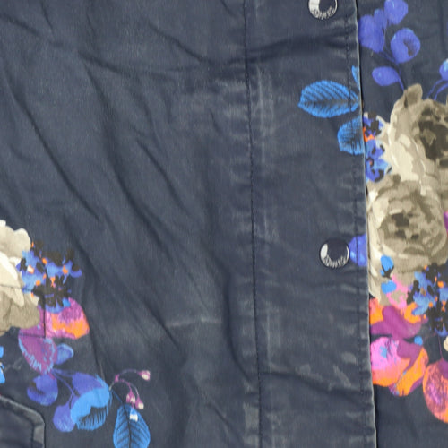 Joules Women’s Blue Floral UK 10 Right As Rain Waterproof Hooded Coat